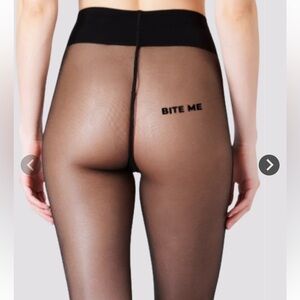 BITE ME Sheer Black Tight/Pantyhose